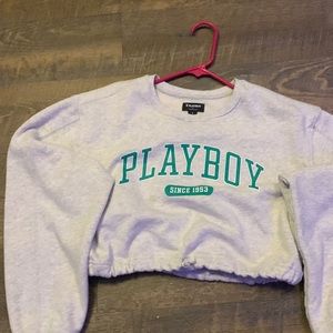 Playboy crop hoodie